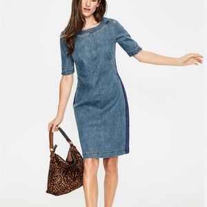 Boden Rhea Denim Jean Knee Length Dress, Size 6 US/10 UK